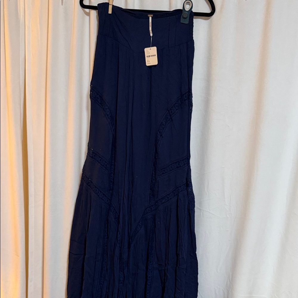 Free People Deep Blue lace pants